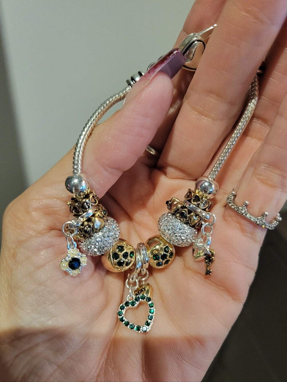 Landau Zodiac Gold & Green Charm Bracelet - Month Of May
